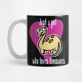 Just a Girl Who Loves Dinosaurs-Pink Heart Mug